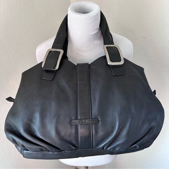 Cole Haan Black Leather Shoulder HOBO Purse Fine Pebbled Leather - Picture 10 of 15